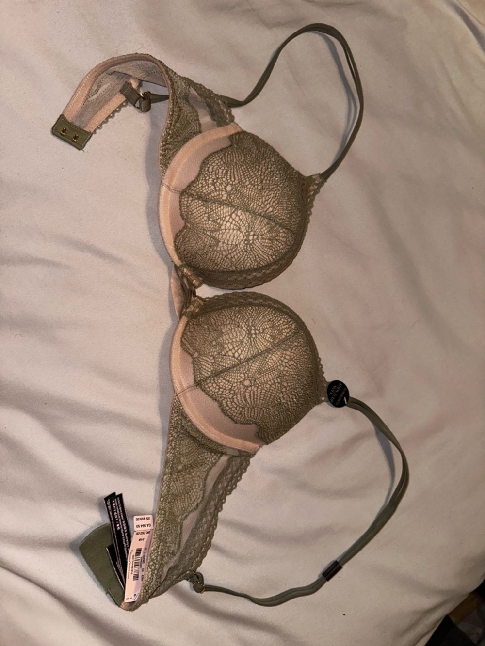 Victoria’s Secret Bombshell Olive Green Lace Push-Up Bra - Women Intimates